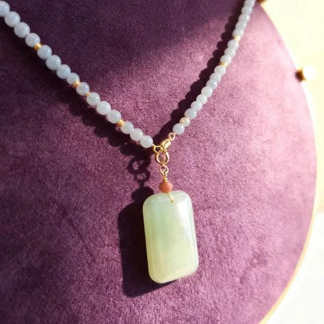 【Paiya 派亞】【平安高定和田玉】煙紫招貴人 青玉佑平安｜可拆無事牌4MM項鍊 寓意財富自由