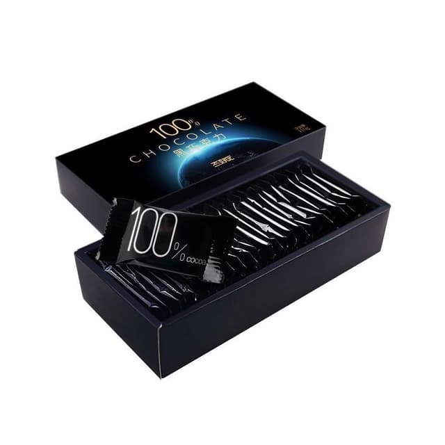 心心相印 100%純黑巧克力禮盒裝送女友無蔗糖純可可脂苦烘培散裝批髮零食品
