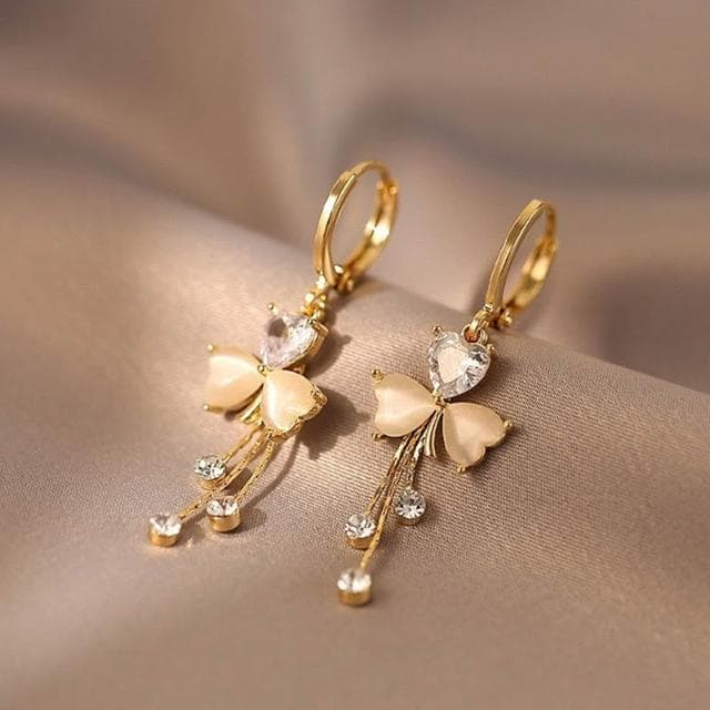 {遇見臻品}BG471三葉草蘇耳環氣質百搭心型耳扣三葉草流蘇耳環長款氣質耳環造型耳環優雅氣質金屬耳環日韓流行時尚耳環耳飾