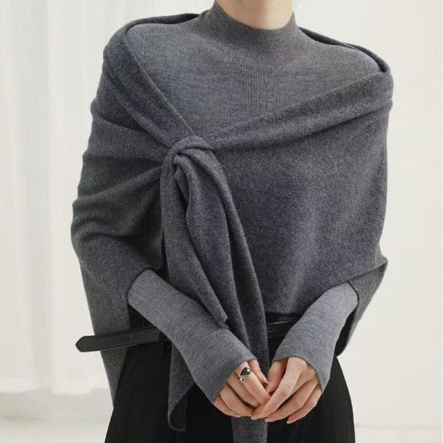 好夢想精品館  萬能披肩加長加寬100羊毛三角巾女 針織開衫保暖護頸圍巾坎肩