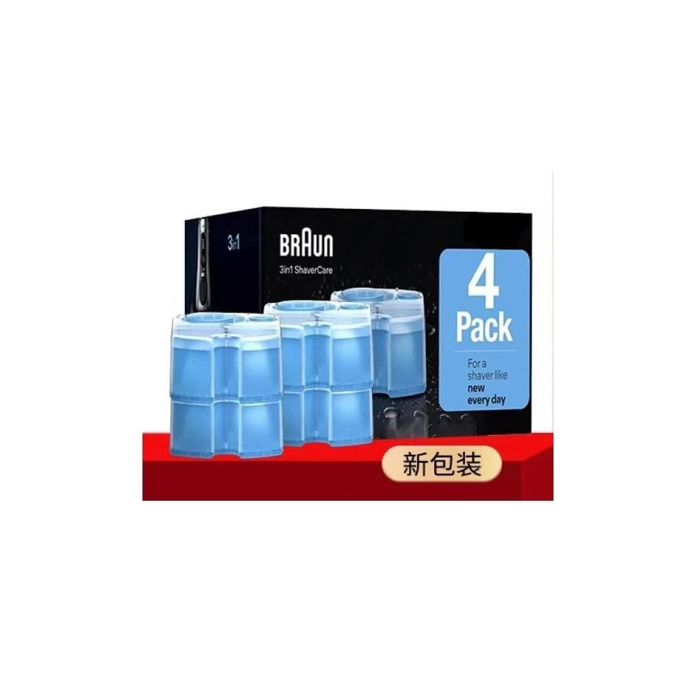 【BRAUN 百靈】正德國百靈電動刮鬍刀清潔液4入CCR4(CCR2 CCR4)