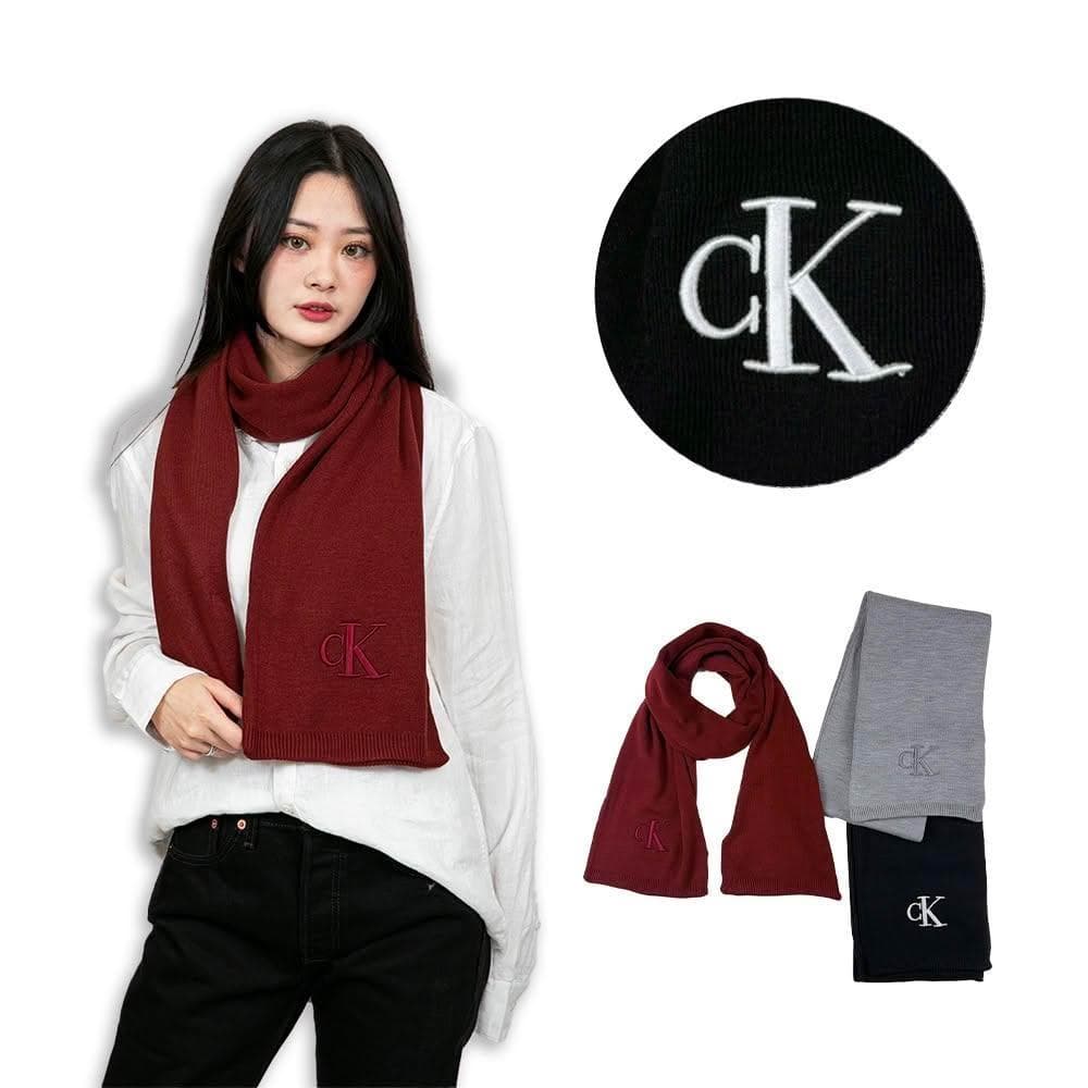 【CALVIN KLEIN】圍巾 CK 繡標 Calvin Klein 現貨 素色 情人送禮 保暖圍巾  @1398