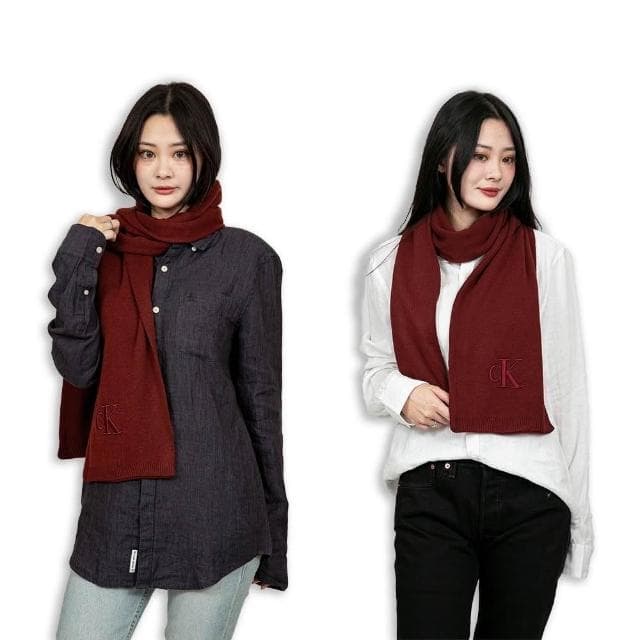 【CALVIN KLEIN】圍巾 CK 繡標 Calvin Klein 現貨 素色 情人送禮 保暖圍巾  @1398