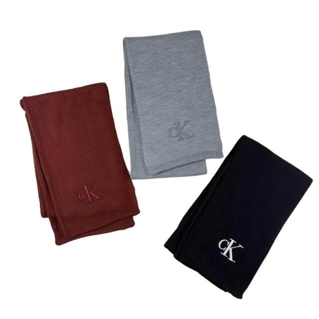 【CALVIN KLEIN】圍巾 CK 繡標 Calvin Klein 現貨 素色 情人送禮 保暖圍巾  @1398