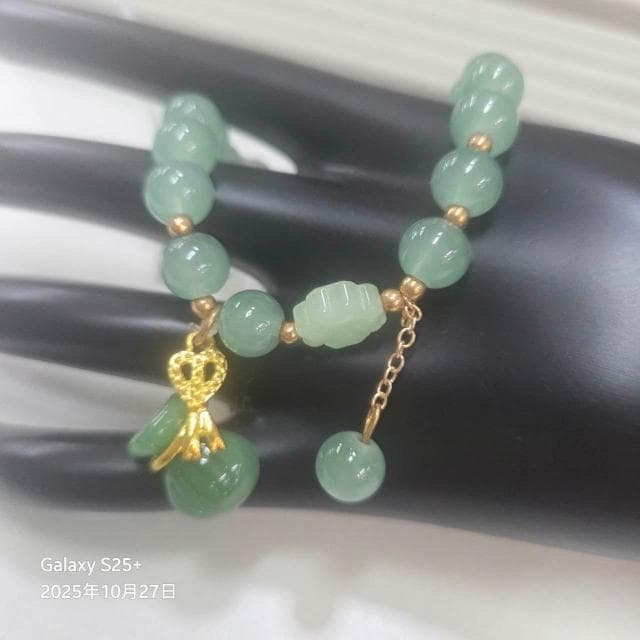 玉石葫蘆吊飾手鍊、玉石錢幣吊飾手鍊