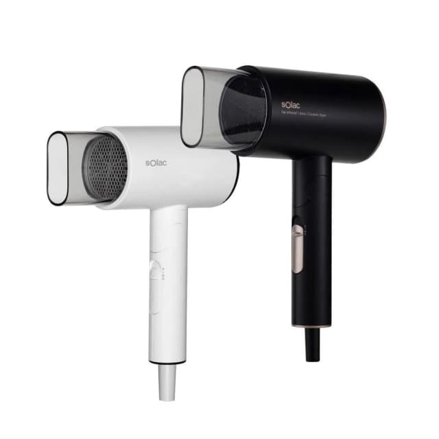 【SOLAC】西班牙Solac 輕巧大風量1200W 負離子吹風機SHD-208 有三檔風 溫控收納便利-黑色/白色任選
