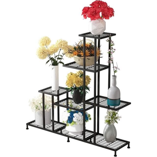 儒雅家具 免稅免運 創意6層鐵藝花卉植物展示架，室戶外花園盆栽植物階梯架