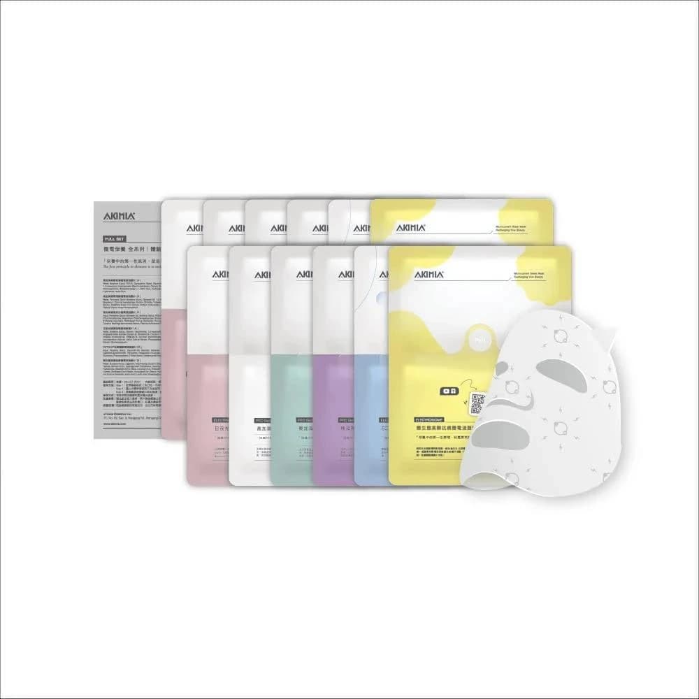 【AKIMIA】保濕 緊緻 美白 修護 抗痘 透亮 微電流面膜 12片組 ( MIT品牌 / 生日禮物 / 畢業禮物 )