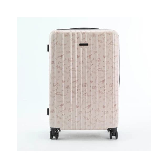 【KANGOL】英國袋鼠 塗鴉滿版防盜拉鍊行李箱(多尺寸任選)