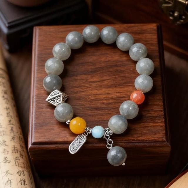 【Paiya 派亞】【設計款多寶手串】11.9mm煙紫和田玉配南紅蜜蠟海紋石 | 高級感文玩手鍊