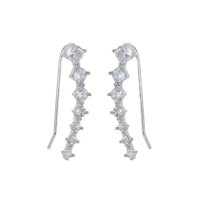 排鑽 耳環 造型 耳扣 亮鑽 閃鑽 現貨 閃亮 質感 女生耳環 耳飾 鋯石 獨特 耳勾 氣質 輕奢 優雅 SE124