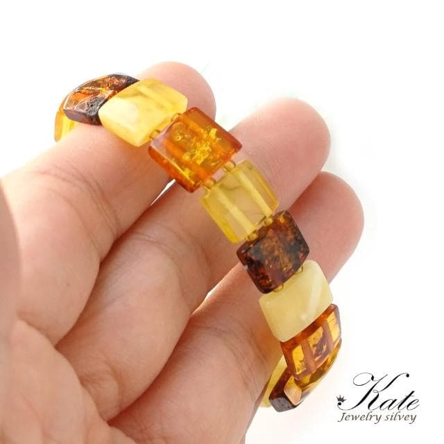 【KATE】銀飾 經典四色波羅的海天然琥珀手排 多寶琥珀 琥珀手環 蜜蠟手排 波羅的海琥珀 生日禮物 情人禮物
