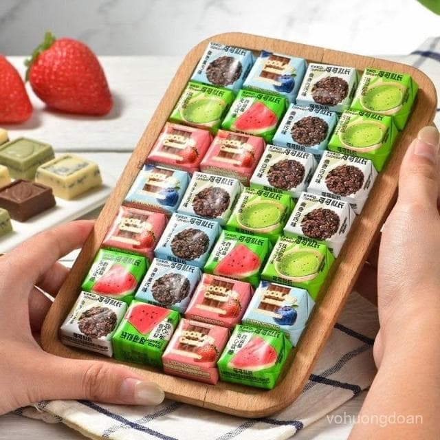 心心相印 黑巧夾心巧克力曲奇白巧克力混閤裝網紅水果獨立包裝食品零食