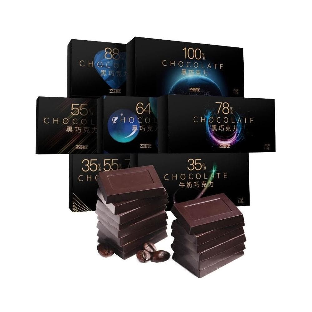 心心相印 100%純黑巧克力禮盒裝無蔗糖苦黑巧喜糖果散裝批髮網紅零食大禮包