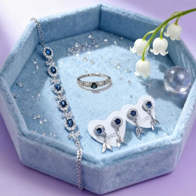 【Paiya 派亞】倫敦藍海藍托帞石手鍊S925戒指耳釘S925耳針