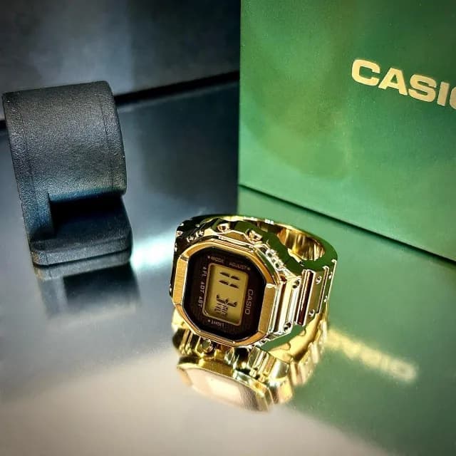 【CASIO 卡西歐】CRW-001G-9 金色 戒指手錶