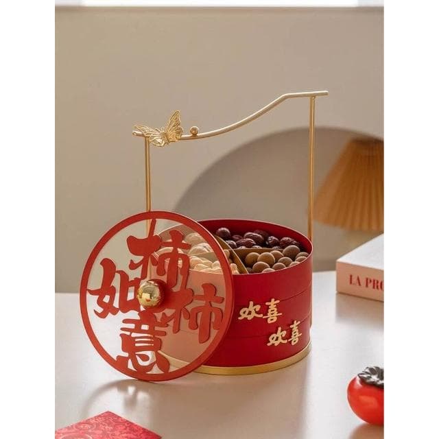 桌面擺臺多層果盤客廳茶幾幹果盤新年過年喜慶訂婚結婚禮喬遷之喜