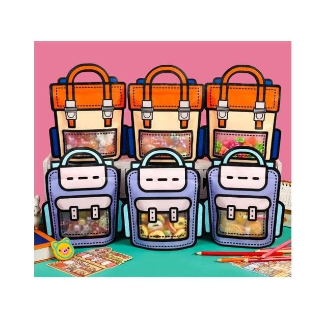 隔日到貨🌈生日禮物袋 自立袋 包裝袋 透明袋 手提書包袋 慶生 分享禮物 烘焙包裝袋 禮品袋