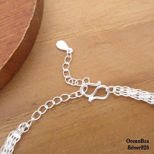 【海洋盒子】時尚簡約鳳尾S999足銀純銀手鍊(女用手鍊)