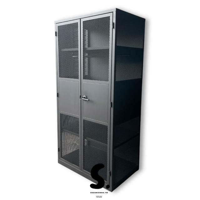 大型網櫃.消光黑收納櫃.菱格造型櫃.工業風系列.鐵件製造.傢俱