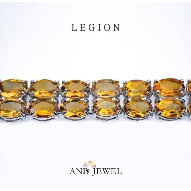 [安珠] 黃水晶 黃色 橢圓 4*6mm 手鍊 和諧系列 Legion 天然寶石 珠寶銀飾 安的珠寶