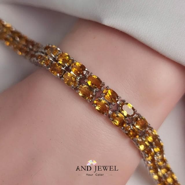 [安珠] 黃水晶 黃色 橢圓 4*6mm 手鍊 和諧系列 Legion 天然寶石 珠寶銀飾 安的珠寶