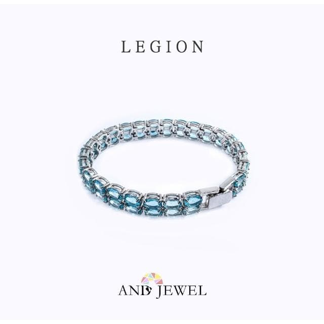 [安珠] 磷灰石 藍色 橢圓 4*6mm 手鍊 和諧系列 Legion 天然寶石 珠寶銀飾 安的珠寶