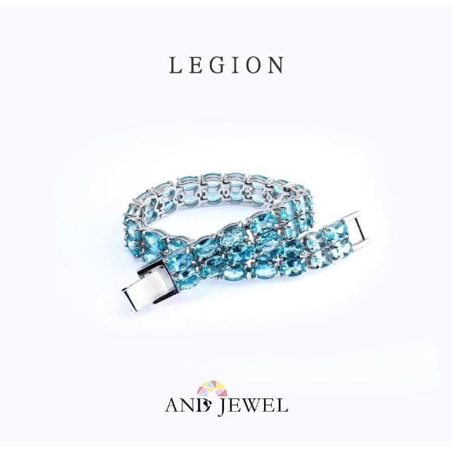 [安珠] 磷灰石 藍色 橢圓 4*6mm 手鍊 和諧系列 Legion 天然寶石 珠寶銀飾 安的珠寶