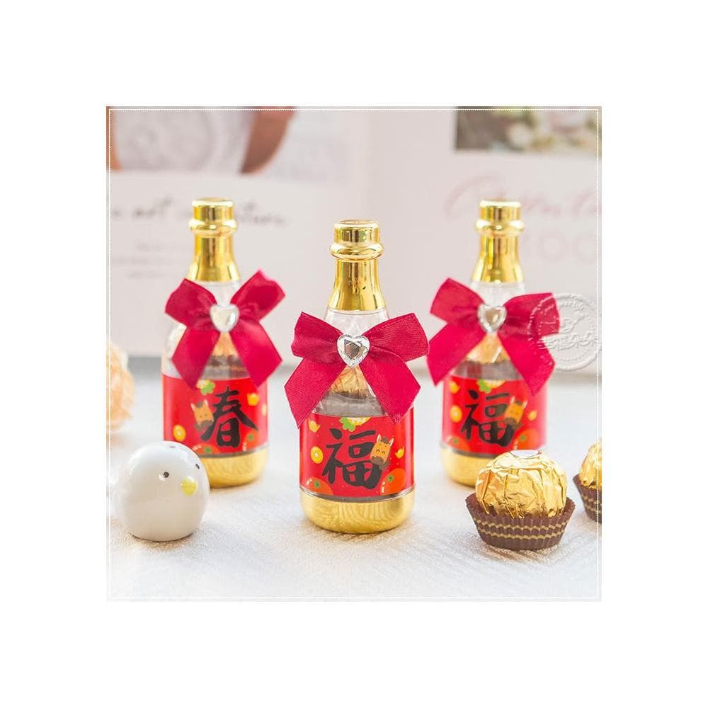 馬年春來福到香檳糖果瓶(金莎2顆入) (滿百份免費印名字) g4023