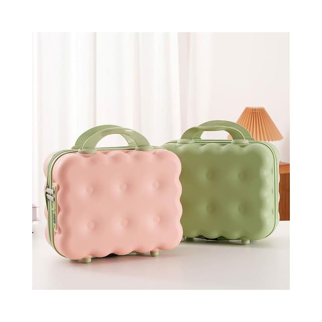 立式14寸手提箱餅幹化妝箱美甲箱卡通行李箱收納箱極簡手提化妝包收納洗漱包桌面收納包健身游泳旅行盥洗包美妝包大容量置物包