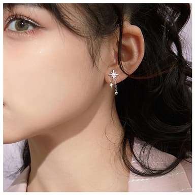 【HaNA 梨花】韓國輕輕許個願．六芒star璀璨不對稱耳環