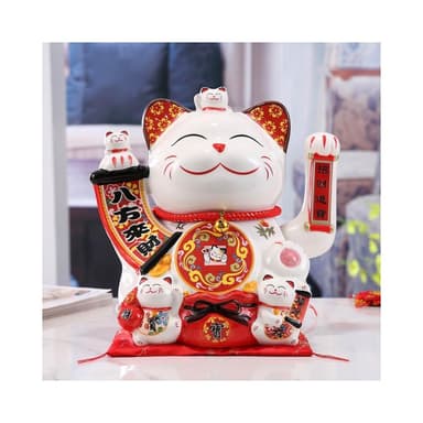 招財貓 電動搖手陶瓷招財貓 附墊子 開業禮品 開幕送禮 開店賀禮 家居喬遷開運 送禮佳品 創意擺件
