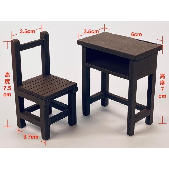 大旺小舖:台北現貨DIY 1/12 十二分之一 袖珍單人課桌椅 生日結婚母親節情人節聖誕交換禮物 實體店面