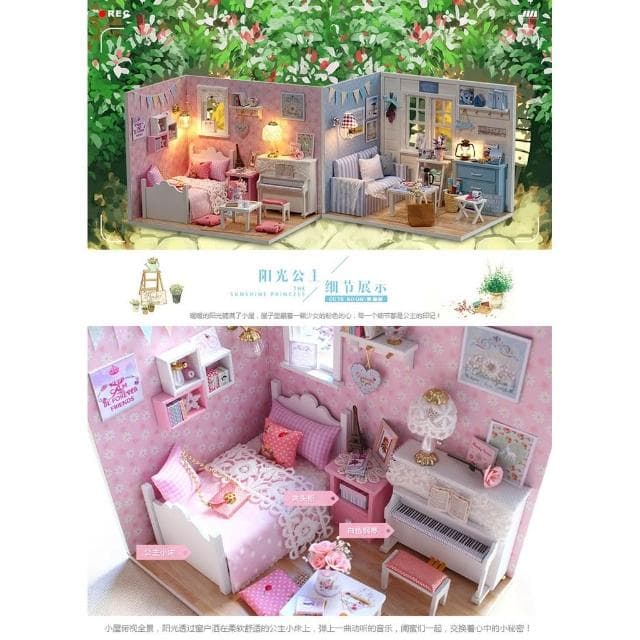大旺小舖:DIY小屋袖珍屋娃娃屋材料包陽光公主 生日結婚母親節情人節聖誕交換禮物 實體店面