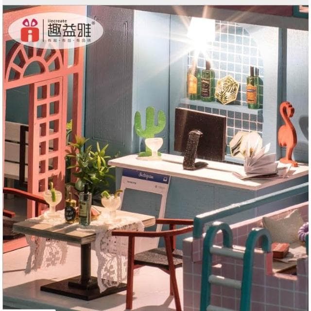大旺小舖: 熱門新款diy袖珍娃娃屋材料包小屋粉系咖啡館 現代時尚風 台北車站實體店面 生日結婚母親節情人節聖誕交換禮物