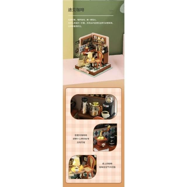 大旺小舖:DIY小屋遇見咖啡 袖珍屋娃娃屋材料包 生日結婚母親節情人節聖誕交換禮物 實體店面