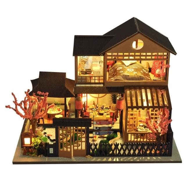 大旺小舖:台北現貨diy袖珍娃娃屋材料包小屋迷你櫻庭居 生日結婚母親節情人節聖誕交換禮物 實體店面
