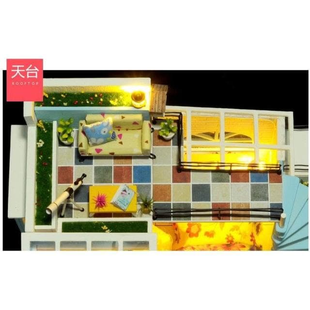 大旺小舖:DIY小屋  月光天臺 袖珍屋娃娃屋材料包 生日結婚母親節情人節聖誕交換禮物 實體店面