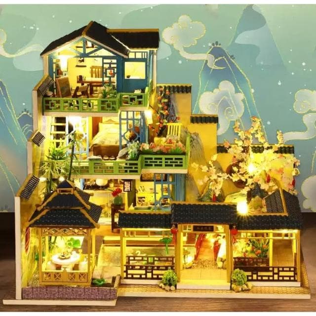 大旺小舖:DIY小屋富春山居 袖珍屋娃娃屋材料包大型屋  生日結婚母親節情人節聖誕交換禮物 實體店面