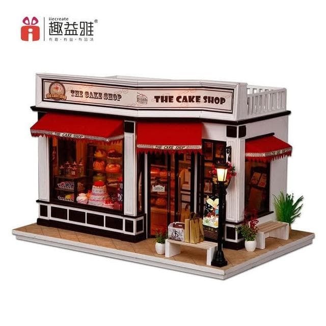 大旺小舖:DIY小屋袖珍屋娃娃屋材料包巴黎貝甜 又要開蛋糕店喔 生日情人節禮物 台北車站出貨