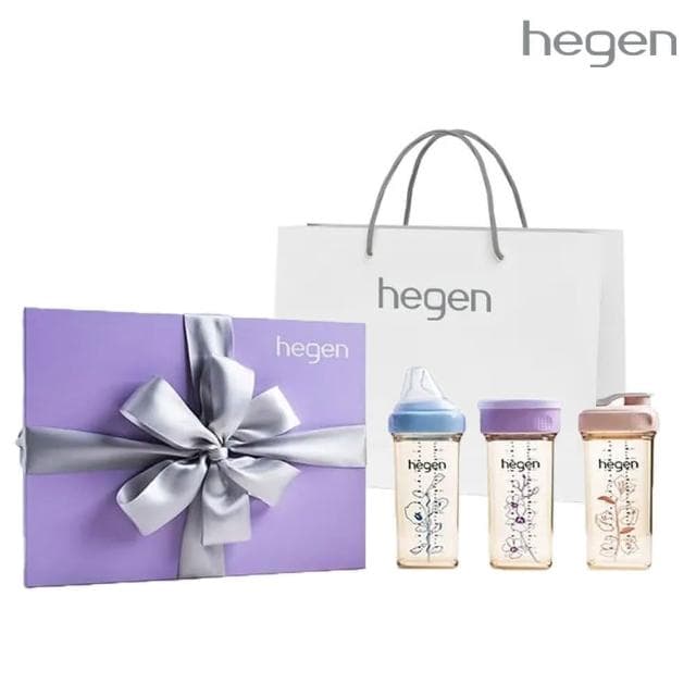 【hegen】PCTO 紫綻花漾禮盒 - 含原廠提袋( 小金奶瓶滿月禮推薦)