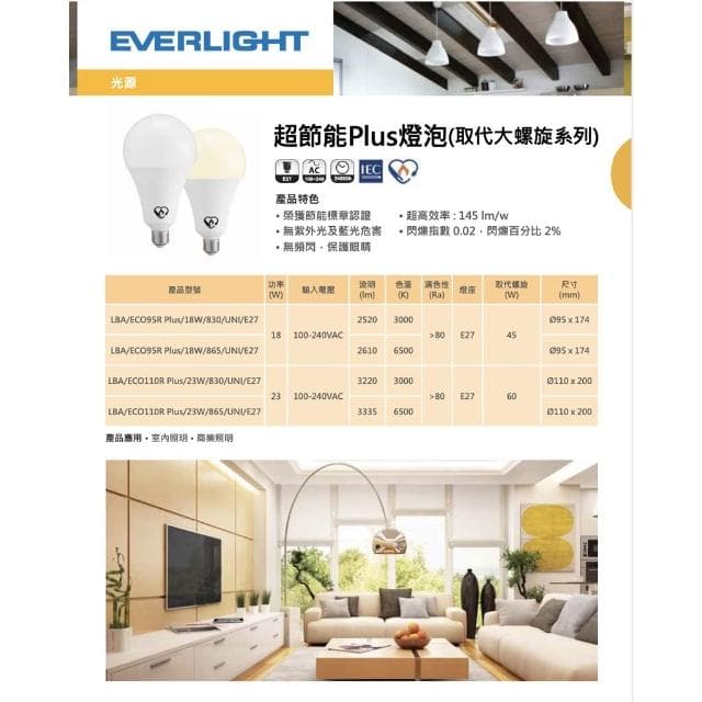【Everlight 億光】億光LED 超節能Plus 18W 19W 23W 高亮度燈泡 LED燈泡 燈泡 超節能