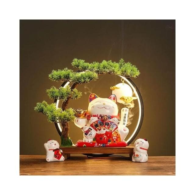 新品傢居搖手招財貓 倒流香 香爐 陶瓷 招財擺飾 風水擺件 客廳 玄關 公司 店鋪 開幕送禮