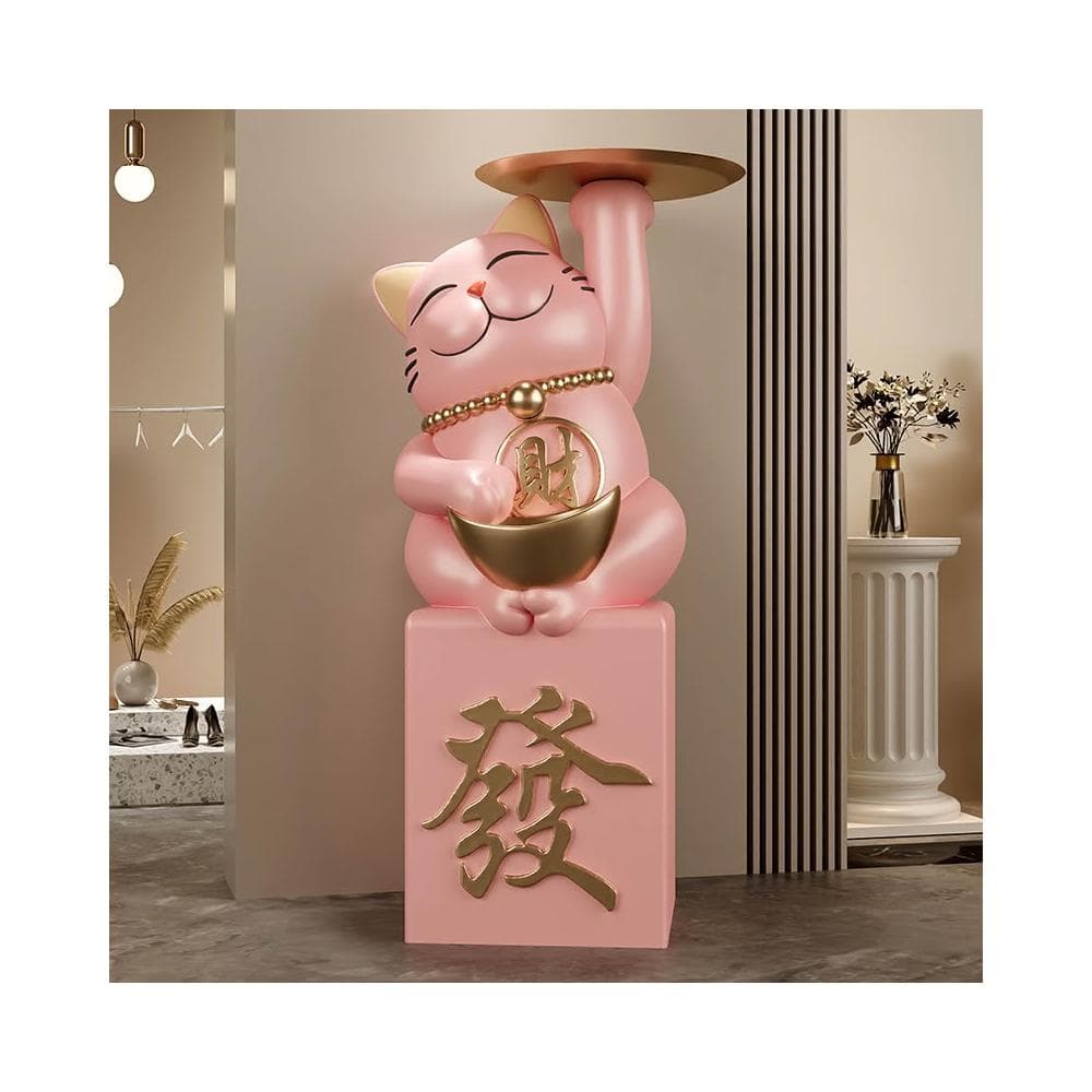 招財貓開業禮物大型落地髮財擺件工藝品客廳高端大氣喬遷新居禮品 招財貓擺件 招財貓玄關櫃 招財貓茶几 茶邊幾