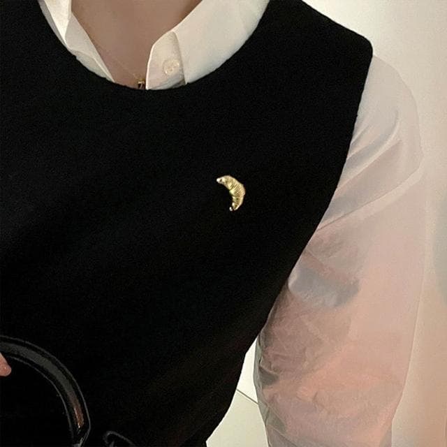 【EMMA SUE】個性胸針 女生禮物 生日禮物 胸針 銀色胸針 可頌別針 造型別針 髮飾 明星同款 小眾設計 別針 圍巾扣 絲巾扣 