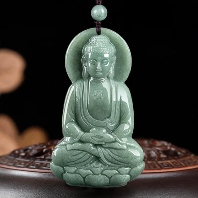 【LEEHER】翡翠項鍊/立體佛祖/阿彌陀佛/冰種玉石/吊墜/佛像/男女款/生日禮物/保平安/項鍊/佛牌項鍊/玉項鍊/避邪項鍊