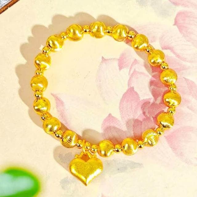 【EMMA SUE】黃金猫眼石 愛心 沙金手串 飾品 百搭 時尚 手鍊 手串 禮物 沙金手鍊 手飾 招財 送女生 高級感 轉運珠手串 