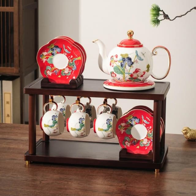 小慕KOGURE 陶瓷咖啡杯碟套裝 下午茶具 復古家用茶具 小茶杯 茶杯套裝