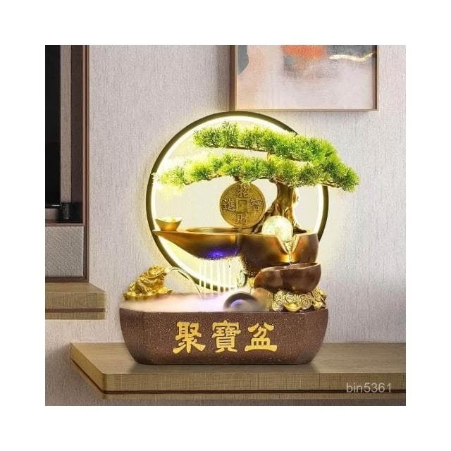 免運貨損包賠流水擺件聚寶盆店鋪開業禮物風水輪招財循環水噴泉客廳前臺裝飾品