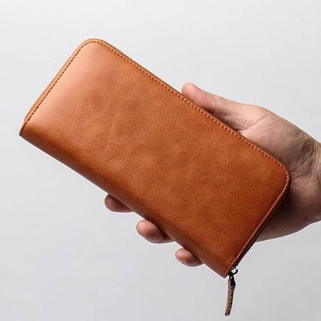 【LEESA】多卡位\真皮皮夾\長夾\拉鍊長夾\大容量包包\牛皮錢包\牛皮皮包\長皮夾\皮夾\錢包\男生錢包\禮物\送男友